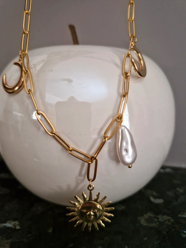 Ατσάλινη αλυσίδα Ηλιος & Φεγγάρι