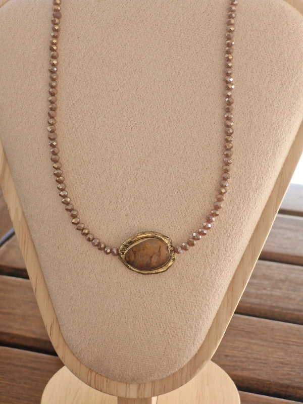 Ατσάλινο κολιέ περαστό δάκρυ