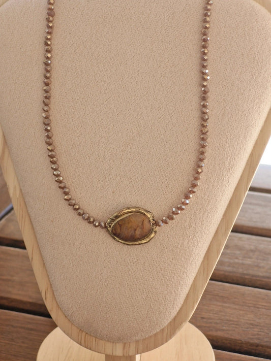 Ατσάλινο κολιέ περαστό δάκρυ