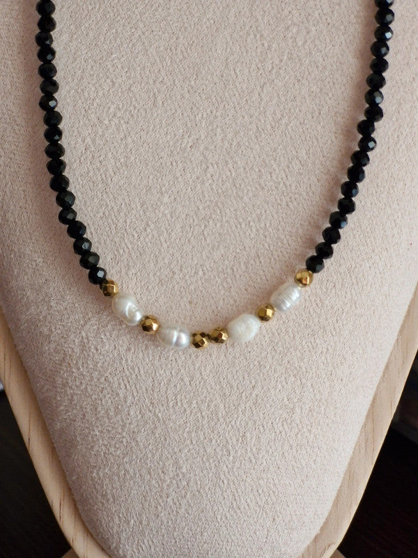 Ατσάλινο κολιέ Μαργαριτάρια