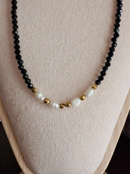 Ατσάλινο κολιέ Μαργαριτάρια