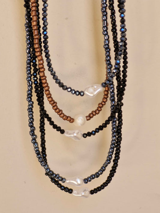 Ατσάλινα κολιέ με πέρλα