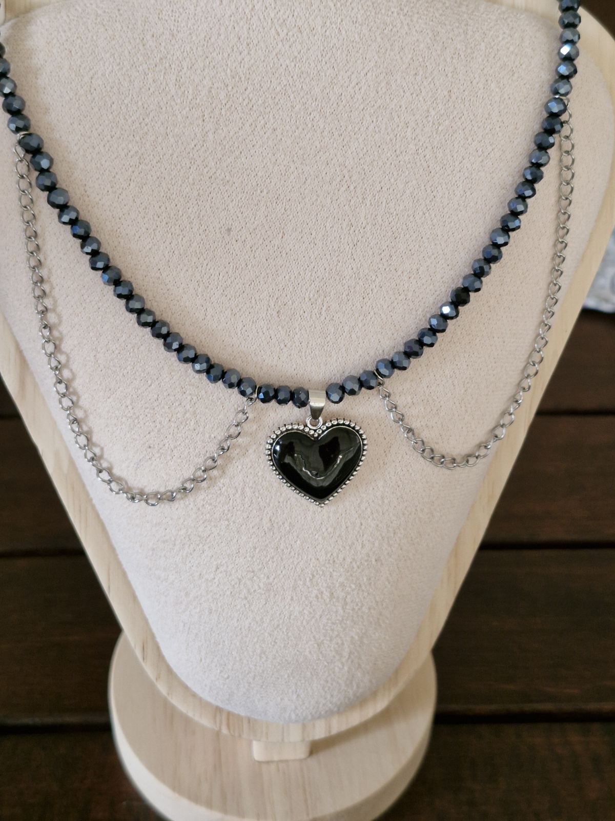 Ατσάλινο Gothic κολιέ καρδιά